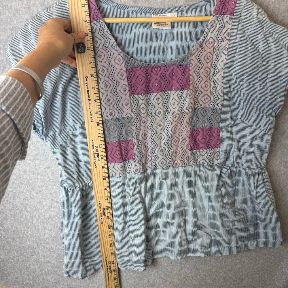 Dignity Not Charity Boho Patchwork Top Women’s Si… - image 7